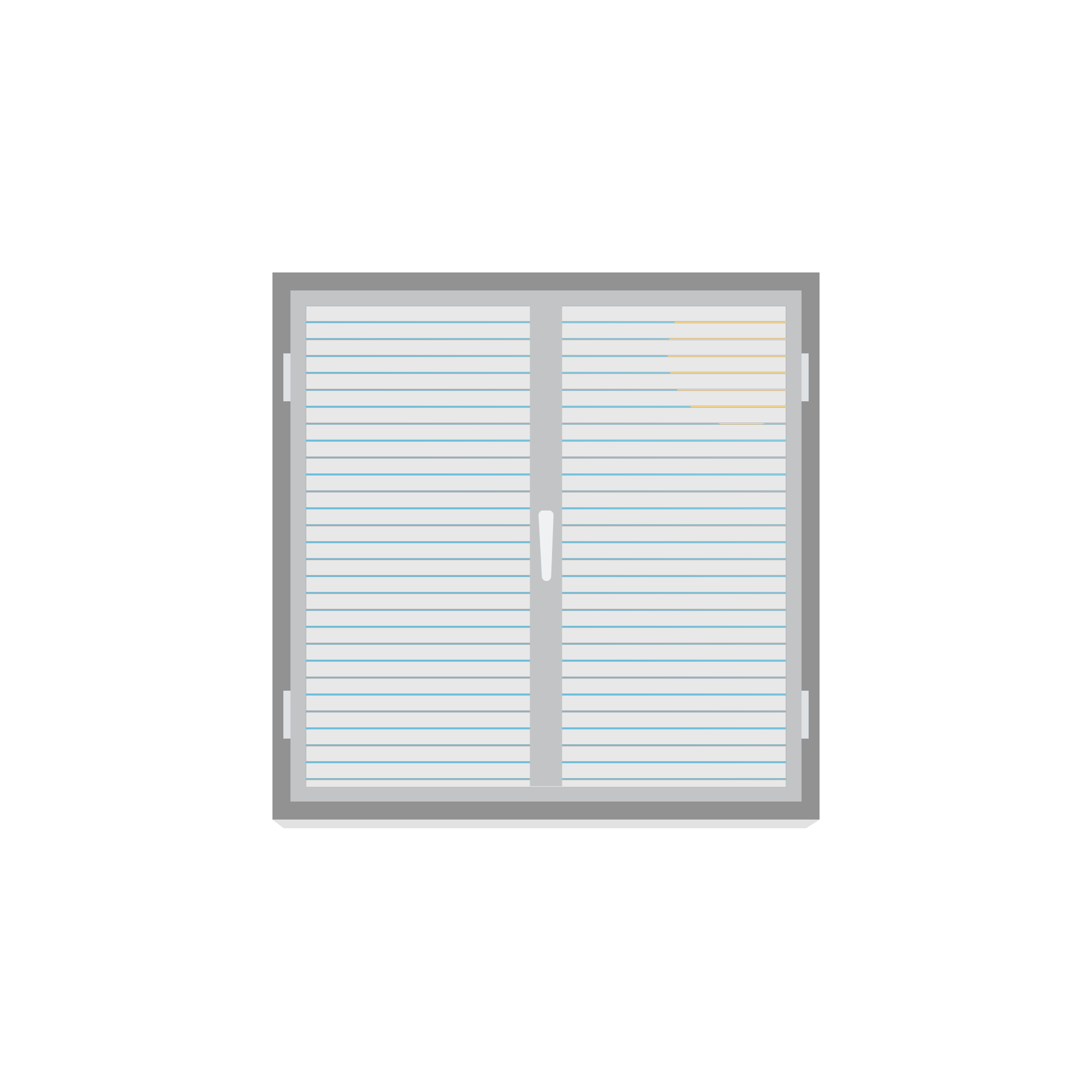 Zeichnung eines Fensters mit geschlossenen Jalousien